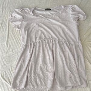 A New Day Cream Ruffled Peplum T-Shirt